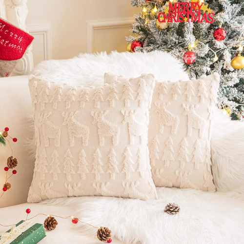 Juego De 2 Fundas De Almohada De Alce De Navidad De 12 ...