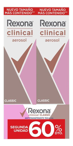 Rexona Fem Clinical Aero Classic 2x150ml