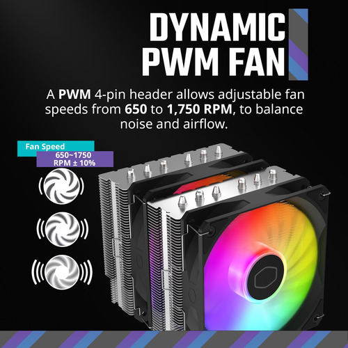 Resfriador De Ar Com Cpu Cooler Master Hyper 620s Dual Tower