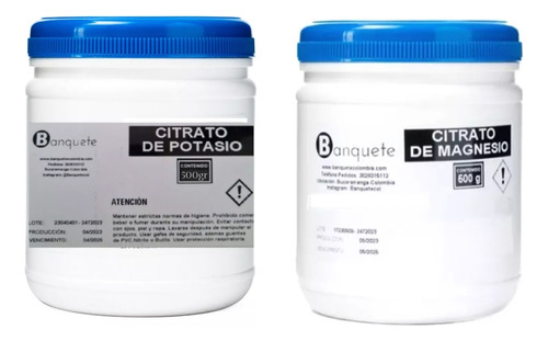 Citrato De Magnesio Y Potasio Tarro De 500gr C/u