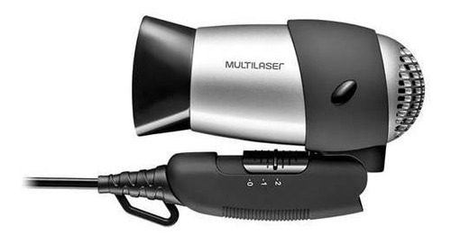 Secador De Cabelo Modelo Viagem Preto E Prata 1200w Biv Eb01