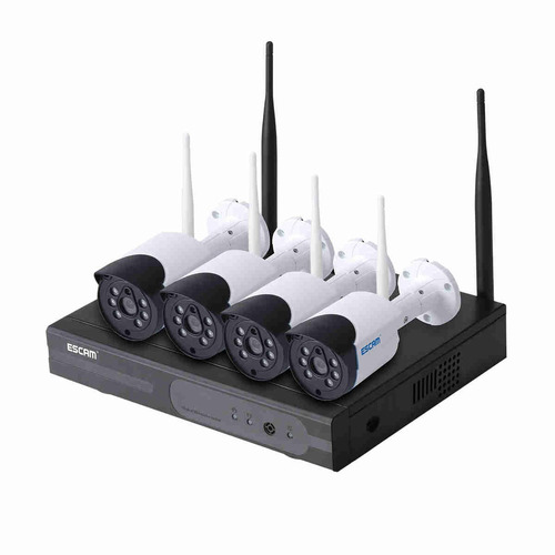 Kit Nvr Wifi 4 Camaras De Seguridad 3mp Wi-fi Escam Wnk404