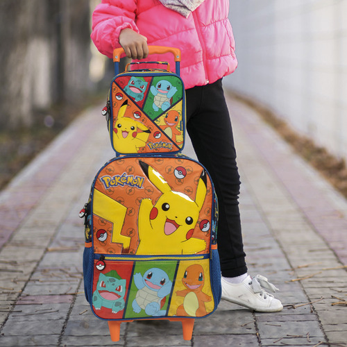 Kit Mochila Infantil Pokémon Rodinhas Passeio Volta As Aulas