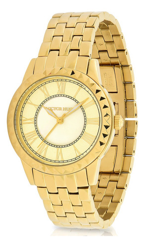 Relógio Victor Hugo Luxo Feminino - Vh10151lsg/65m Cor da correia Dourado Cor do bisel Dourado Cor do fundo Dourado