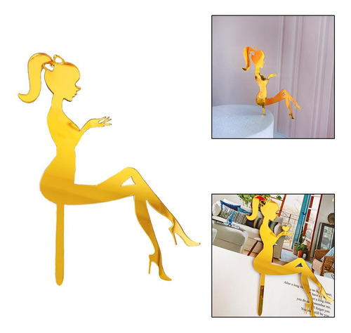 2 Adornos Para Tarta Tacones Altos Para Cupcakes De Dorado