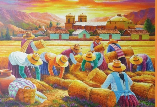 Cuadro Grande Cholitas Peruanas 80x120