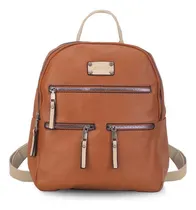 Comprar Mochila 3 Bosillos Al Frente Correas A Tono Dama Lincolns Color Caramelo