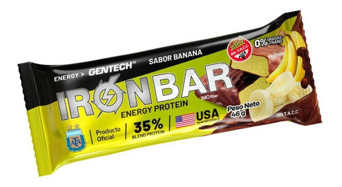 Suplemento en barra Gentech  Iron Bar proteína sabor banana en unidad