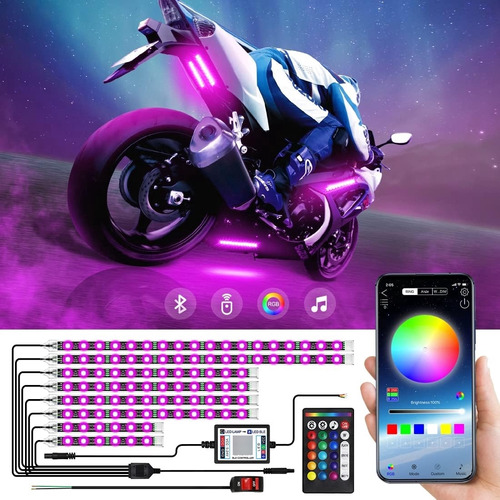 Kit De 8 Luces Led Bajo Tierra Para Motocicleta, Tira De Luc