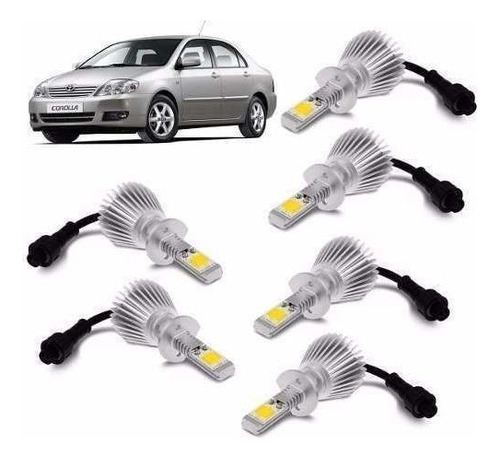 Kit Super Led Corolla 2003 2004 2005 Farol E Milha 6000k