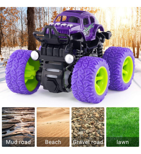 Pacote Com 4 Brinquedos Monster Truck Brinquedo Push And G