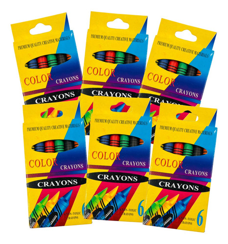 60 Crayolas Colores Mayoreo Regalo Premio Cajita 6 Piezas