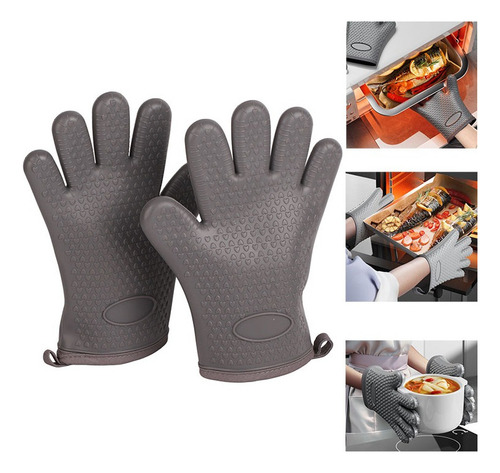 F Guantes Silicon Cocina Horno Resistente Al Calor