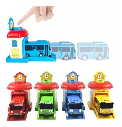 4 Unidade/conjunto Toy The Little Bus Baby Garage Stunquedos