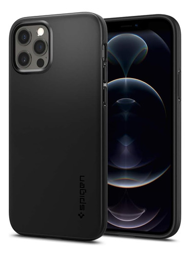 Funda Spigen Thin Fit Para iPhone 12/12 Pro Negro