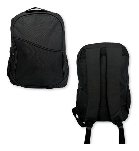 Mochila Notebook Resistente Faculdade Desenho Liso Preto Bag