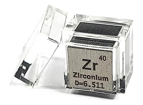 Cubo Acrilico C Elemento Tabla Periodica 10mm Zircorium