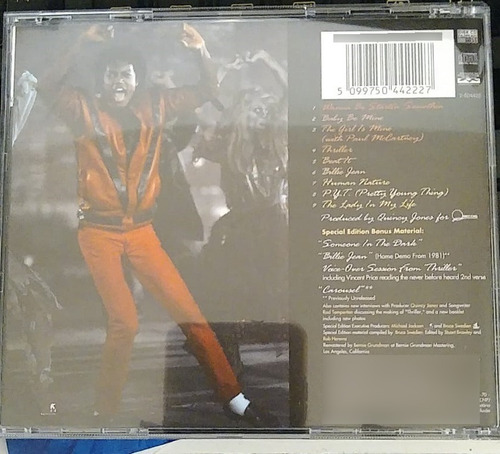 Cd Michael Jackson Triller Special Edition Com Luva (Usado)