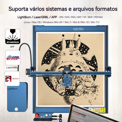 Gravadora Corte A Laser Cnc Atomstack A20 Pro 20w E Rolo