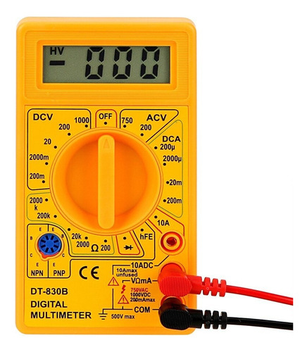 Multímetro Digital Profissional Portátil C/ Bip + Bateria