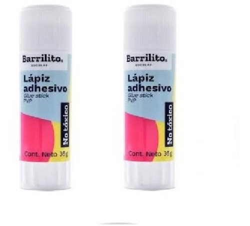 2 Lápices Adhesivos Escolar / Oficina Marca Barrilito 36 G 