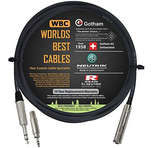 6 Pies - Gotham Gac-4/1 Cable De Extensión De Auriculares Es