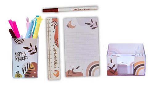 Imagen 1 de 4 de Set Organizador De Escritorio Taco Lapicero Anotador Regla