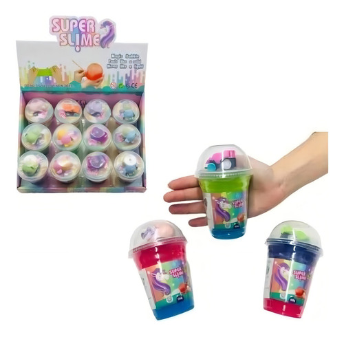Slime Masa Con Autitos Squishy Brillante De Colores Gliter