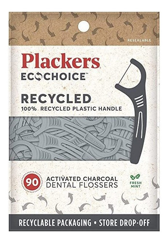 Plackers Ecochoice - Hilo Dental Reciclado De Carbón Act