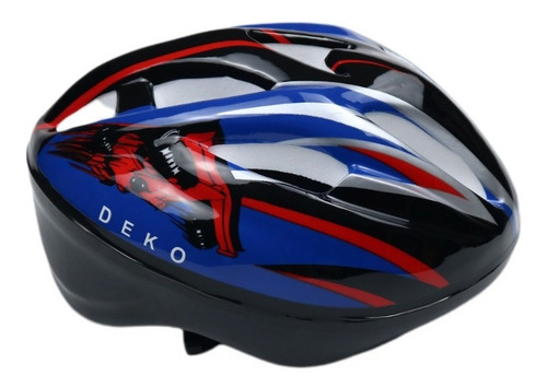 Imagem 3 de 8 de Kit Azul Capacete Joelheira Cotoveleira Munhequeira Infantil