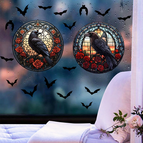 Adhesivo En Forma De X Para Ventana, Decoración De Halloween