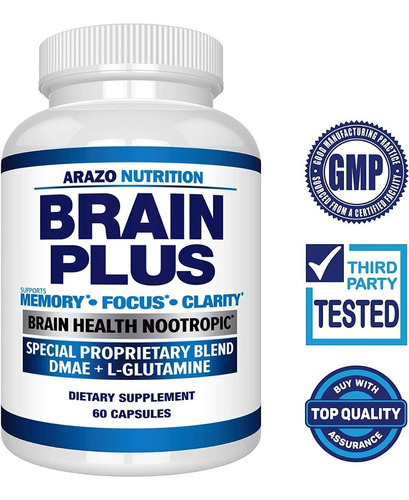 Arazo Nutrition Premium Brain Plus Memoria Enfoque 60 Caps Sabor Sin Sabor