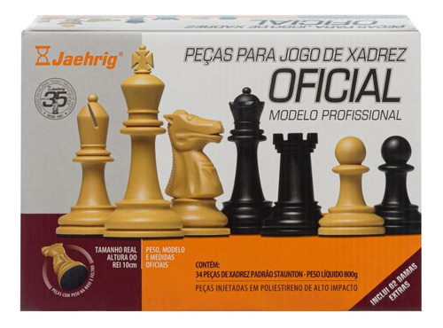 Jogo De Xadrez Jaehrig Profissional Com Peso Relógio 2 Damas