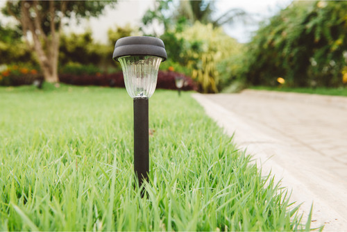 Kit 6 Luminárias Espeto Solar Jardim Decoração Led Abs 6000k