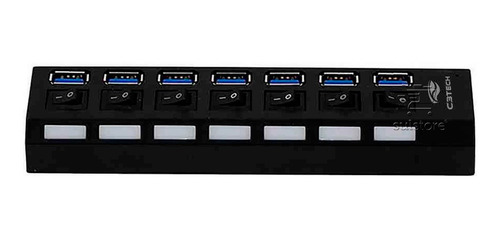 Imagem 3 de 3 de Hub Usb 3.0 7 Portas Com Chave Seletora Hu-s370bk Led 5gbps