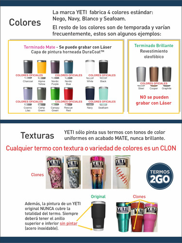 Termo Yeti Tumbler 30 Onzas Tapa Magnética Original Colores