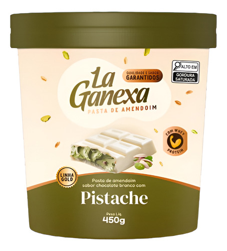 Pasta De Amendoim La Ganexa Chocolate Branco Com Pistache