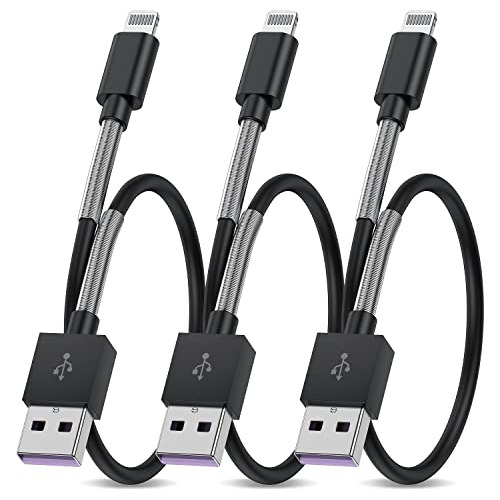 3 Pack Short Cable De Carga Del iPhone, [apple Mfi 2qr5a