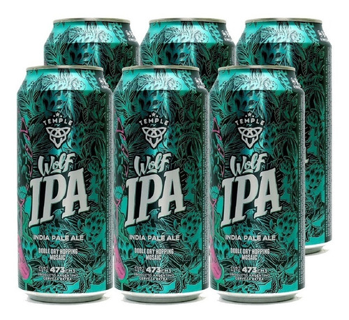 Imagen 1 de 10 de Temple Wolf Ipa . Cerveza . 473ml X 6 - Tomate Algo® -