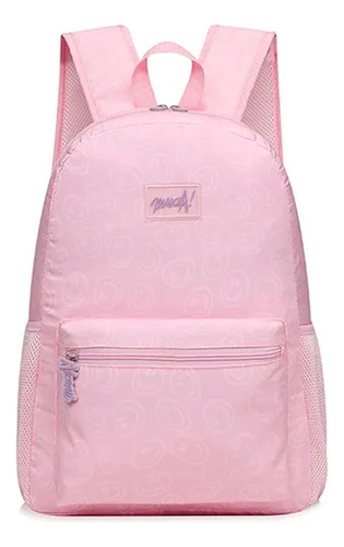 Mochila Escolar Muaa Urbana Bolsillo Ajustable Reforzada Color Rosa/lila