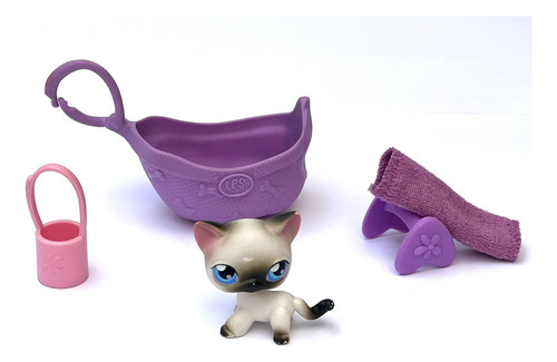 Littlest Pet Shop #60 Gato Persa Hasbro 2007 + Accesorios