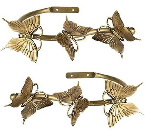 Accesorios Para Cortinas Set De Mariposas Metálicas (x2)