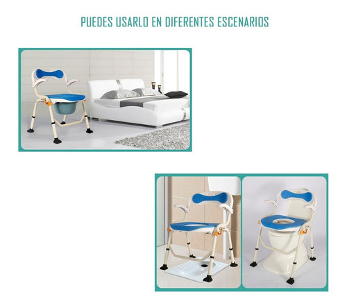 Imagen 8 de 10 de Baño Wc Portatil Multifucional 3 En 1 Altura Regulable