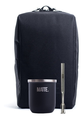 Imagen 2 de 5 de Set Mate Steel Acero Inoxidable + Bombilla + Mochila Matera