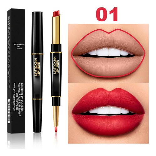 Lápiz Labial 2 En 1, Delineador De Labios, Delineador De Lab