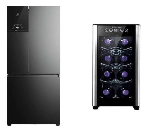Combo Refrigeradora No Frost 590l Negra (im8b) + Cava De Vin