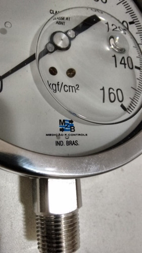 Imagem 5 de 6 de Manômetro Petroq. Mb - Glicerinado - 4 Pol - 0/160 Kgf/cm2