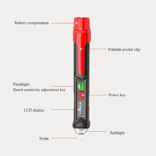 Tester Sensor Detector Lapiz Voltaje 12v-1000 V Led Light