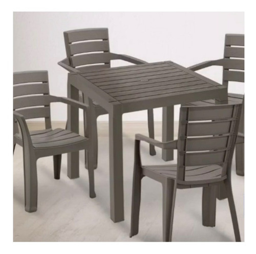 Imagen 6 de 6 de Combo Mesa Barú + 4 Sillas Barú Con Brazos/ Rimax + Paragua
