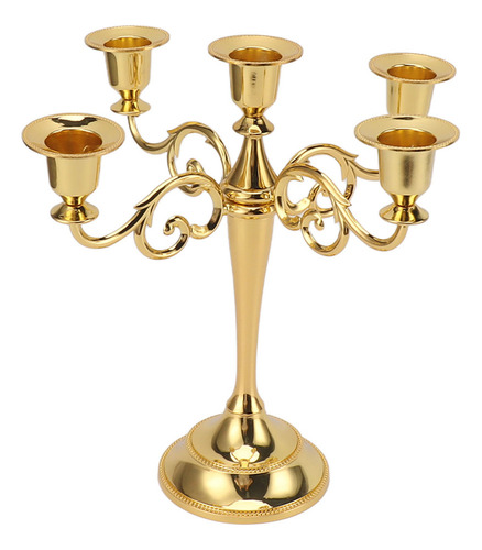 Candelabro De Hierro Con 5 Brazos, Diseño Retro Decorativo